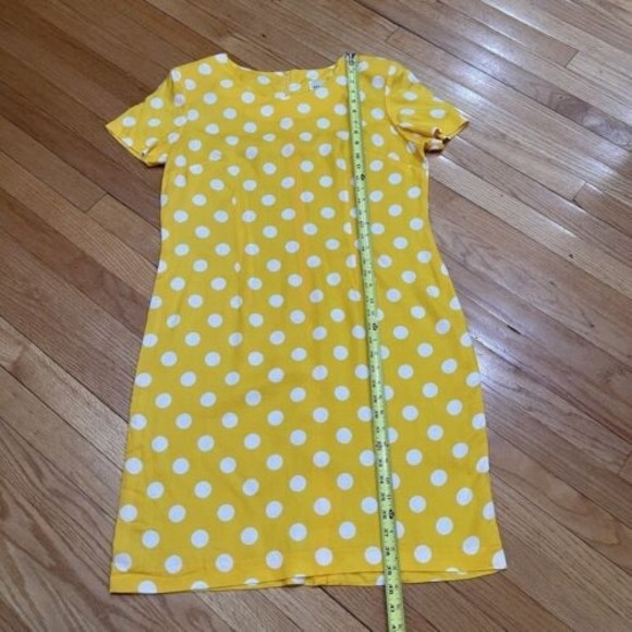 Vintage Retro Dress by Habits Size 14 Yellow Polka Dot Made in USA RUNS SMALL - Picture 6 of 16